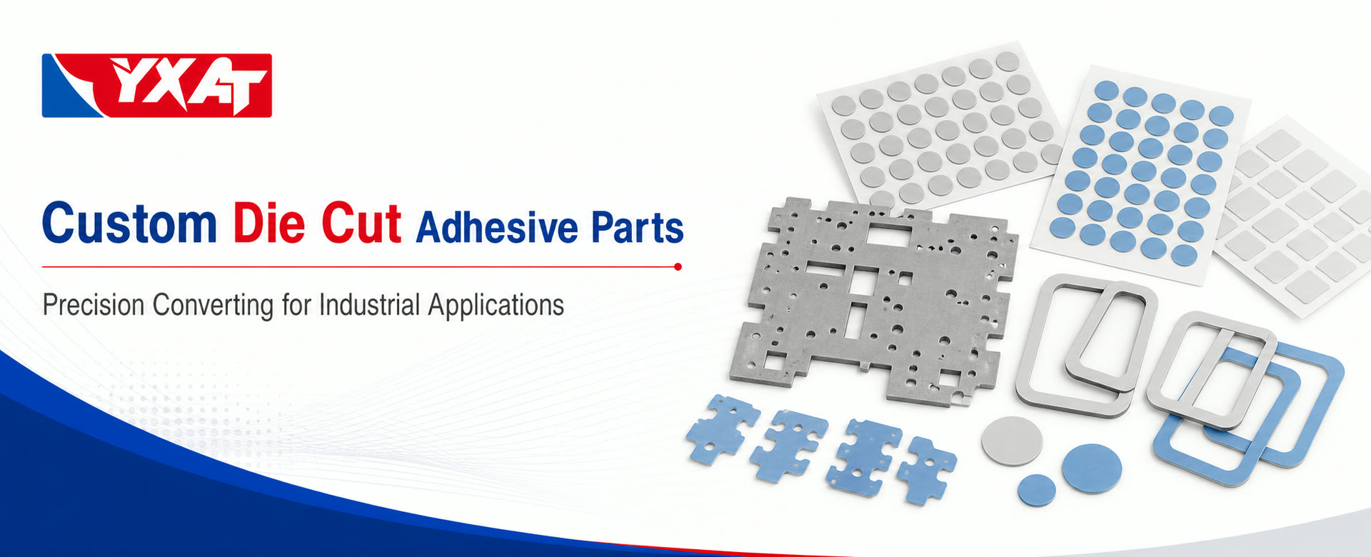 Custom die cut adhesive parts for industrial applications
